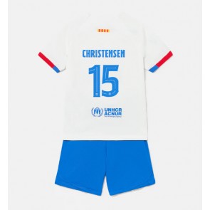 Maillot de foot Barcelona Andreas Christensen #15 Extérieur enfant 2023-24 Manches Courte (+ pantalon court)